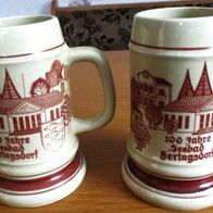 2 Bierhumpen 100 Jahre Seebad Heringsdorf Insel Usedom DDR VEB Steingutwerk Torgau