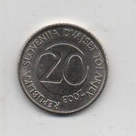 Münze Slowenien 20 Tolarjev 2003