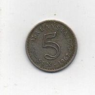 Münze Malaysia 5 Sen 1967
