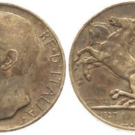 Italien Silber 10 Lire 1927 R Landesgöttin in Biga, Vittorio Emanuele III., Patina