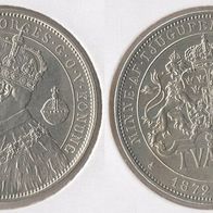 Schweden 2 Kronor/ Kronen 1897 "Oskar II." Silber "25. Regierungsjubiläum"