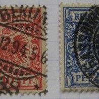 1889-97, Germany-Stamp series: imperial eagle/Value number-4 stamps, clear postmarks