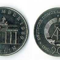 DDR 20 Mark Gedenkmünze 1990 22. Dezember 1989 - VZ-ST