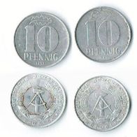 DDR 2 Stück 10 Pfennig Münzen 1967 und 1971 - SS