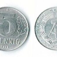 DDR 5 Pfennig Münze 1975 - VZ-ST