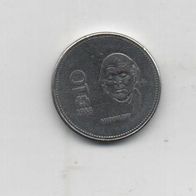 Münze Mexico 10 Pesos 1988