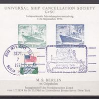 Sonderblock 1974 Universal Ship Cancellation Society GvSC