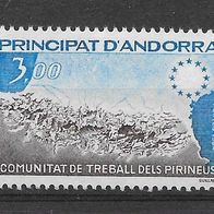 006) Andorra (französisch) 1984 Landkarte Mi. Nr. 349 postfrisch
