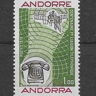 010) Andorra (französisch) 1976 Telefon Mi. Nr. 273 postfrisch