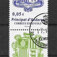 012) Andorra (französisch) 2014 Wappen Mi. Nr. 411/12 gestempelt