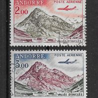 013) Andorra (französisch) 1961 Landschaften Mi. Nr. 175/76 gestempelt
