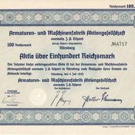 Armaturen- und Maschinenfabrik AG ... - Aktie über 100 RM - Nürnberg 1935