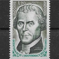 015) Andorra (französisch) 1976 Persönlichkeiten Mi. Nr. 276 postfrisch