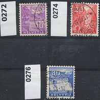 Schweiz Mi. Nr. 272 + 274 + 276 Landschaften o <