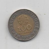 Münze Portugal 100 Escudos 1992