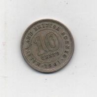 Münze Malaysia und Britisch Borneo 10 Cent 1961
