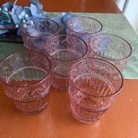 6er Set Wasserglas Flowers, Trinkglas, Saftglas, Landhaus