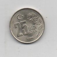 Münze Türkei 25 Lira 1996