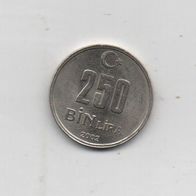 Münze Türkei 250 Lira 2002