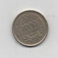 Münze Türkei 1000 Lira 1991