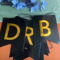 Partygirlande, Wimpelkette Hayppy Birthday, gold - schwarz, 4,50m