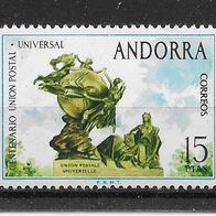 025) Andorra (spanisch) 1974 UPU Mi. Nr. 92 postfrisch
