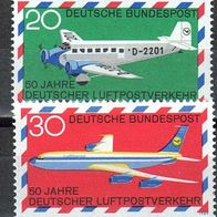 Bund 1969 Mi. 576-577 * * Luftpostverkehr Postfrisch (br0684)