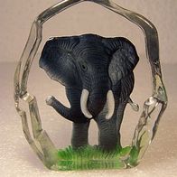 Kristall-Glasobjekt / Briefbeschwerer " Elefant "