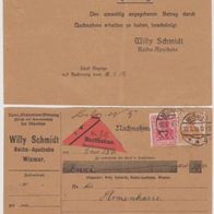Wismar Raths- Apotheke, Willy Schmidt16.1.1918, Quittung Armenkasse in Alt- Jassenitz