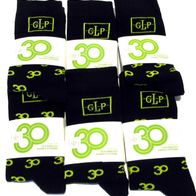 6 Paar Socken - 30 Years GLP - schwarz limette - ca. Gr. 35 - 38 - Neu mit Etikett