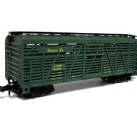 50´ Cattle Stock Car, A.T.S.F., Viehwagen, dunkelgrün, Model Power 3447 Ep3, Spur N