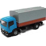 MB 1018 Atego ´98, Pritsche / Plane, blau-grau-braun, Ep5, Wiking-Umbau, Spur N (1)
