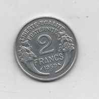 Münze Frankreich 2 Franc 1959