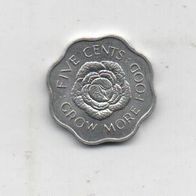 Münze Seychellen 5 Cent 1972