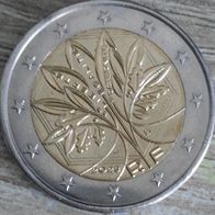 2 Euro Frankreich 2023 Neues Motiv aus Umlauf vorzüglich Lebensbaum stilisiert Baum