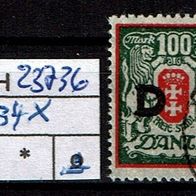 Los H23736: Danzig Dienst Mi. 34 X, gest
