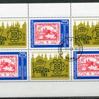 Mo014 Briefmarkenausstellung Praga, Rumänien, Kleinbogen 3696 A gestempelt o 1,50 M€