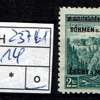 Los H23761: Böhmen & Mähren Mi. 14, gest