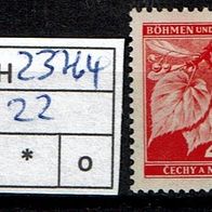 Los H23764: Böhmen & Mähren Mi. 22 * *