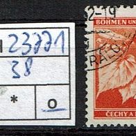 Los H23771: Böhmen & Mähren Mi. 38, gest