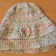 Mütze Pastellfarben rosa grün weiß