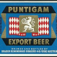 ALT ! Bieretikett "Puntigam Export-Beer" Brüder Reininghaus Brauerei Graz Österreich