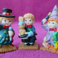 NEU Kleine Deko Figuren Zauberer 7cm Magier Kinder Junge Steingut Keramik Sammel