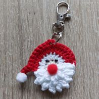 Schlüsselanhänger "Weihnachtmann Kopf " 100% Baumwolle
