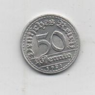 Münze Deutsches Reich 50 Pfennig 1921