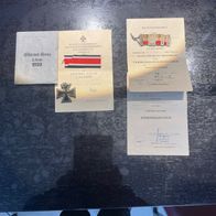 Eisernes Kreuz 2. Klasse Sturmabzeichen Verwundetenabzeichen Papiere