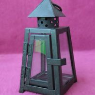 Deko Laterne Metall schwarz 15 cm Windlicht Ring zum Aufhängen Kerzenhalter Glas