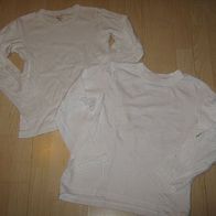 2x weißes Langarmshirt / Longsleeve H&M Infinity Gr. 134/140 (01-16)