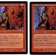 2x "Goblin-Beobachtungsposten", Common aus "Legionen", Erhaltung siehe Text