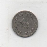 Münze Deutsches Reich 5 Pfennig 1905